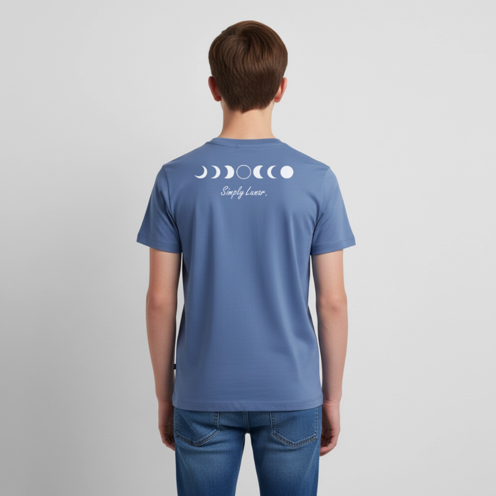 Kinder-T-Shirt "Simply Lunar" - Taubenblau