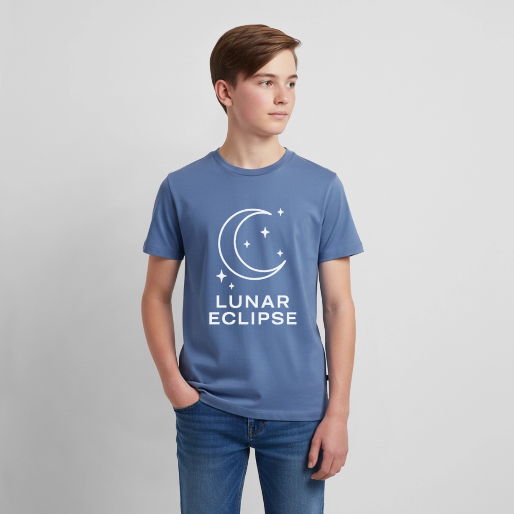 Kinder-T-Shirt "Simply Lunar" - Taubenblau